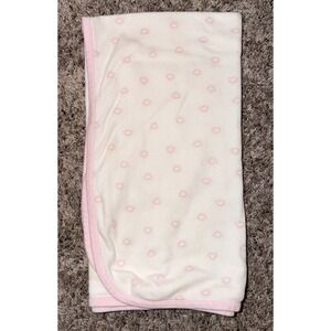 Precious Firsts By Carter's Pink White Hearts Baby Blanket Cotton Ribbon